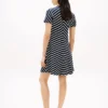 Vestido em malha interlock com riscas em ziguezague Vestido em malha interlock com riscas em ziguezague