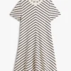 Vestido em malha interlock com riscas em ziguezague Vestido em malha interlock com riscas em ziguezague