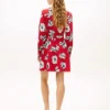 Vestido envolvente em crepe com estampado floral Vestido envolvente em crepe com estampado floral