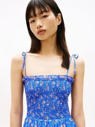 Vestido maxi de chiffon em camadas da Tommy Jeans