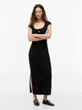 Vestido maxi Tommy Jeans em malha canelada