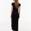 Vestido maxi Tommy Jeans em malha canelada Vestido maxi Tommy Jeans em malha canelada