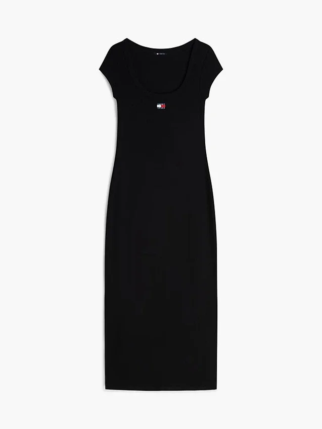 Vestido maxi Tommy Jeans em malha canelada Vestido maxi Tommy Jeans em malha canelada