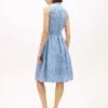 Vestido Midi de Gingham Seersucker com Cinto Vestido Midi de Gingham Seersucker com Cinto