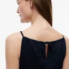 Vestido Midi em Mistura de Linho com Franzido Vestido Midi em Mistura de Linho com Franzido