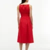Vestido Midi em Popeline com Franzido Vestido Midi em Popeline com Franzido