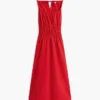 Vestido Midi em Popeline com Franzido Vestido Midi em Popeline com Franzido