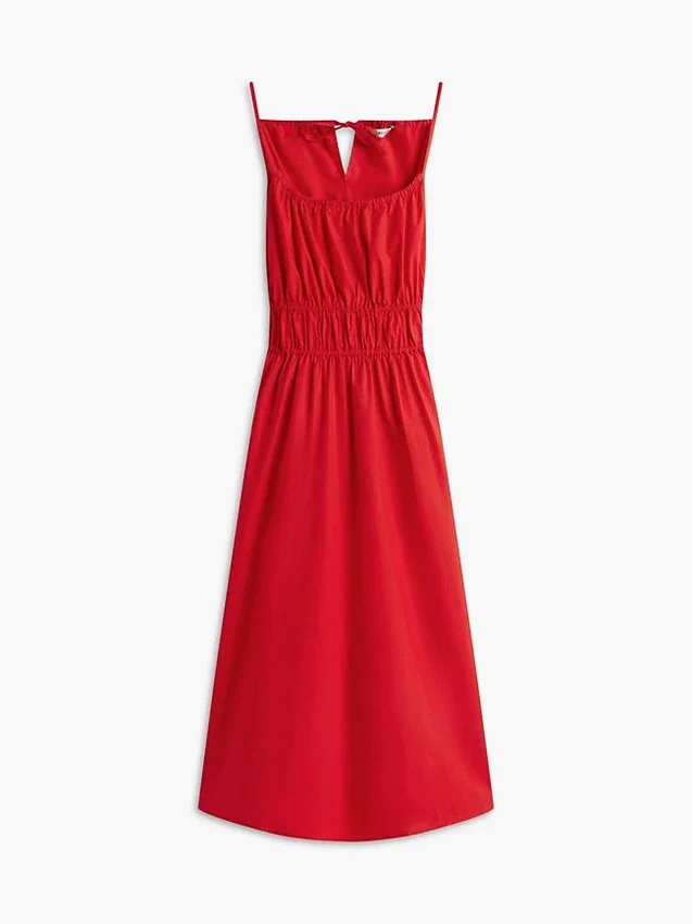 Vestido Midi em Popeline com Franzido Vestido Midi em Popeline com Franzido