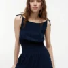 Vestido Midi em Seersucker com Camadas Vestido Midi em Seersucker com Camadas