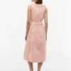 Vestido midi em xadrez seersucker franzido Vestido midi em xadrez seersucker franzido