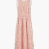 Vestido midi em xadrez seersucker franzido Vestido midi em xadrez seersucker franzido
