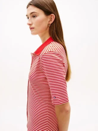 Vestido Midi Polo com Botões Dourados