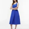Vestido Midi sem Mangas em Mista Vestido Midi sem Mangas em Mista