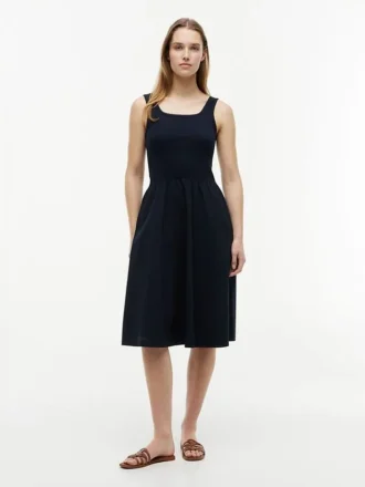 Vestido Midi sem Mangas em Mista