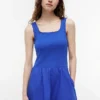 Vestido Midi sem Mangas em Mista Vestido Midi sem Mangas em Mista