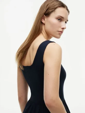 Vestido Midi sem Mangas em Mista