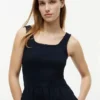 Vestido Midi sem Mangas em Mista Vestido Midi sem Mangas em Mista