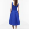 Vestido Midi sem Mangas em Mista Vestido Midi sem Mangas em Mista