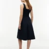 Vestido Midi sem Mangas em Mista Vestido Midi sem Mangas em Mista