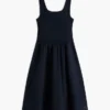 Vestido Midi sem Mangas em Mista Vestido Midi sem Mangas em Mista