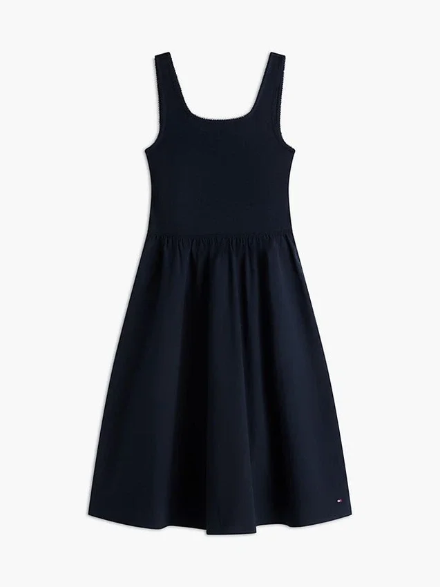 Vestido Midi sem Mangas em Mista Vestido Midi sem Mangas em Mista