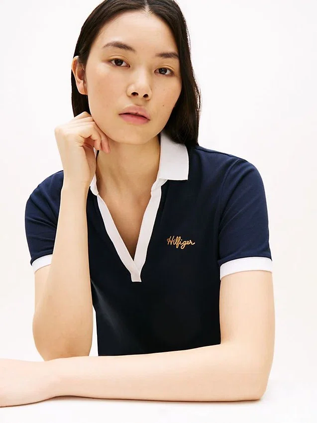 Vestido Polo com Logótipo Hilfiger Bordado Vestido Polo com Logótipo Hilfiger Bordado