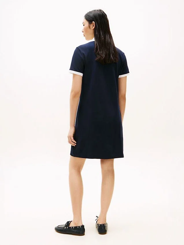 Vestido Polo com Logótipo Hilfiger Bordado Vestido Polo com Logótipo Hilfiger Bordado