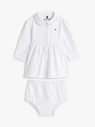 Vestido polo de manga comprida elástico para bebés