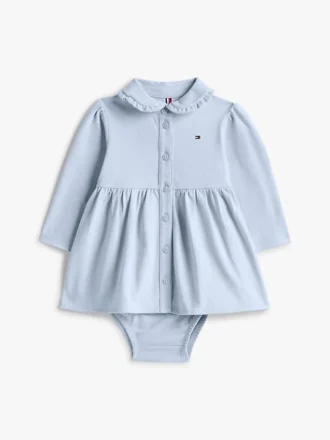 Vestido polo de manga comprida elástico para bebés
