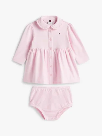 Vestido polo de manga comprida elástico para bebés