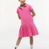 Vestido polo elástico plissado para criança Vestido polo elástico plissado para criança