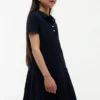 Vestido polo elástico plissado para criança Vestido polo elástico plissado para criança