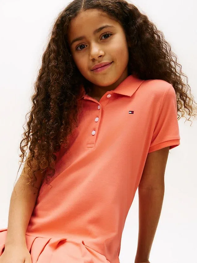 Vestido polo elástico plissado para criança Vestido polo elástico plissado para criança