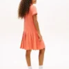 Vestido polo elástico plissado para criança Vestido polo elástico plissado para criança