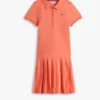 Vestido polo elástico plissado para criança Vestido polo elástico plissado para criança