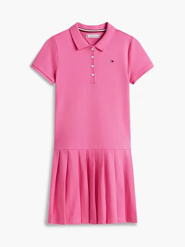 Vestido polo elástico plissado para criança Vestido polo elástico plissado para criança