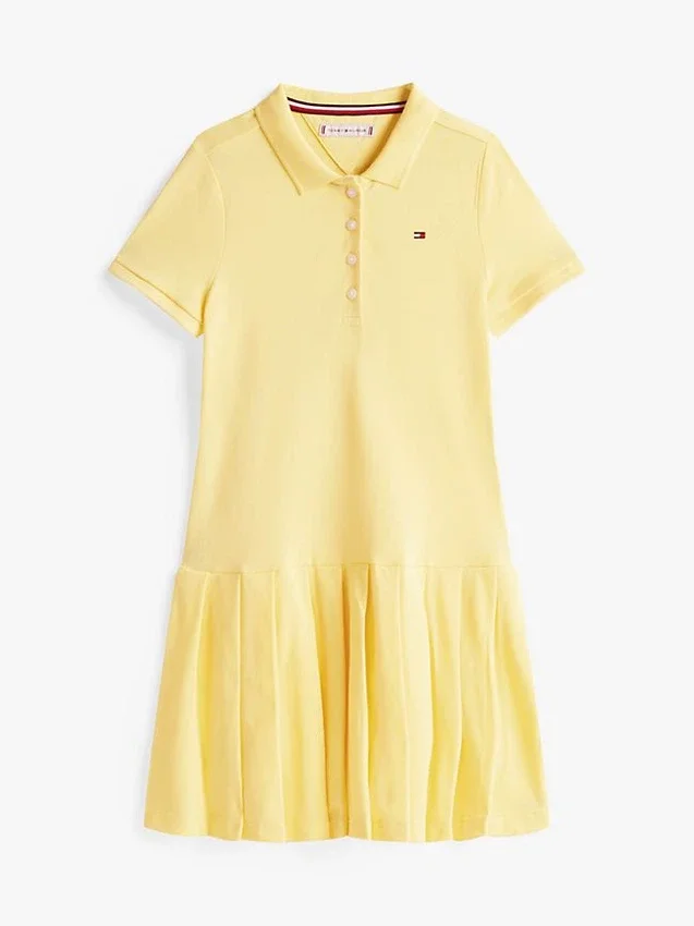 Vestido polo elástico plissado para criança Vestido polo elástico plissado para criança