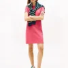 Vestido polo em algodão elástico com corte clássico Vestido polo em algodão elástico com corte clássico