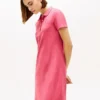 Vestido polo em algodão elástico com corte clássico Vestido polo em algodão elástico com corte clássico