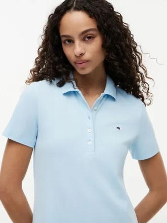 Vestido Polo em Algodão Elástico de Corte Clássico