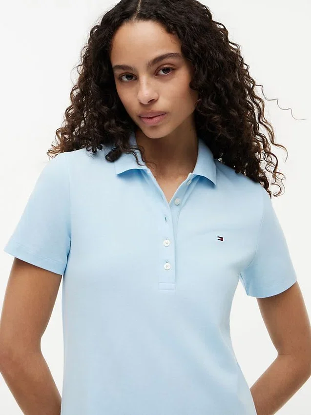 Vestido Polo em Algodão Elástico de Corte Clássico Vestido Polo em Algodão Elástico de Corte Clássico