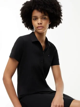 Vestido Polo em Algodão Elástico de Corte Clássico