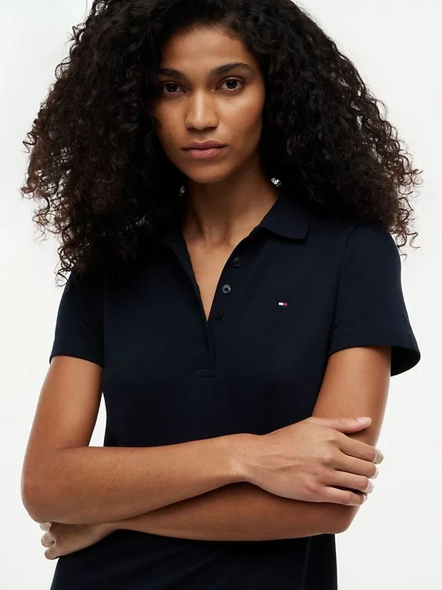 Vestido Polo em Algodão Elástico de Corte Clássico Vestido Polo em Algodão Elástico de Corte Clássico