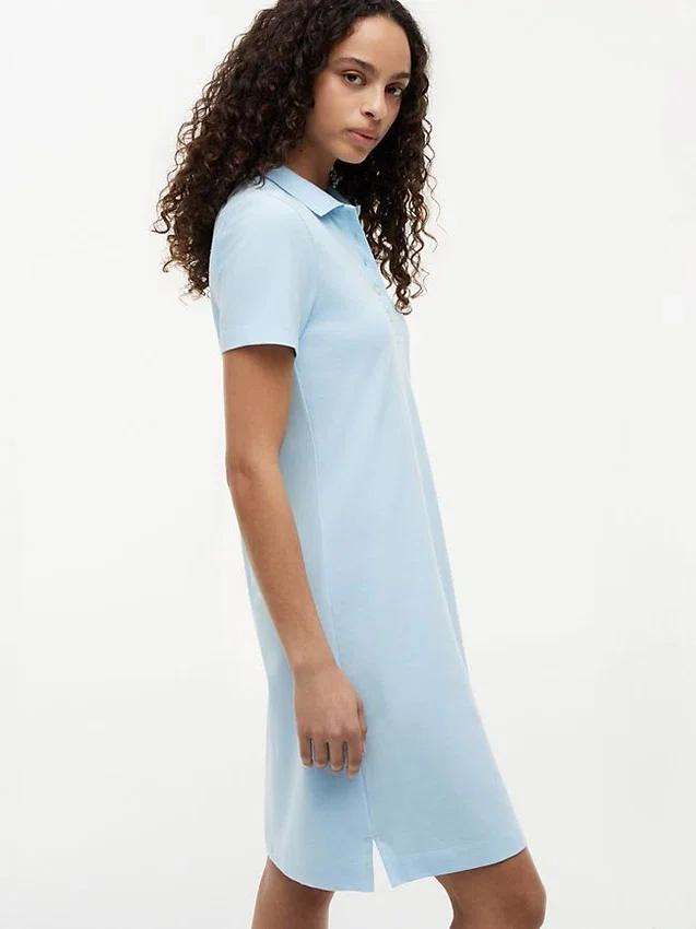 Vestido Polo em Algodão Elástico de Corte Clássico Vestido Polo em Algodão Elástico de Corte Clássico