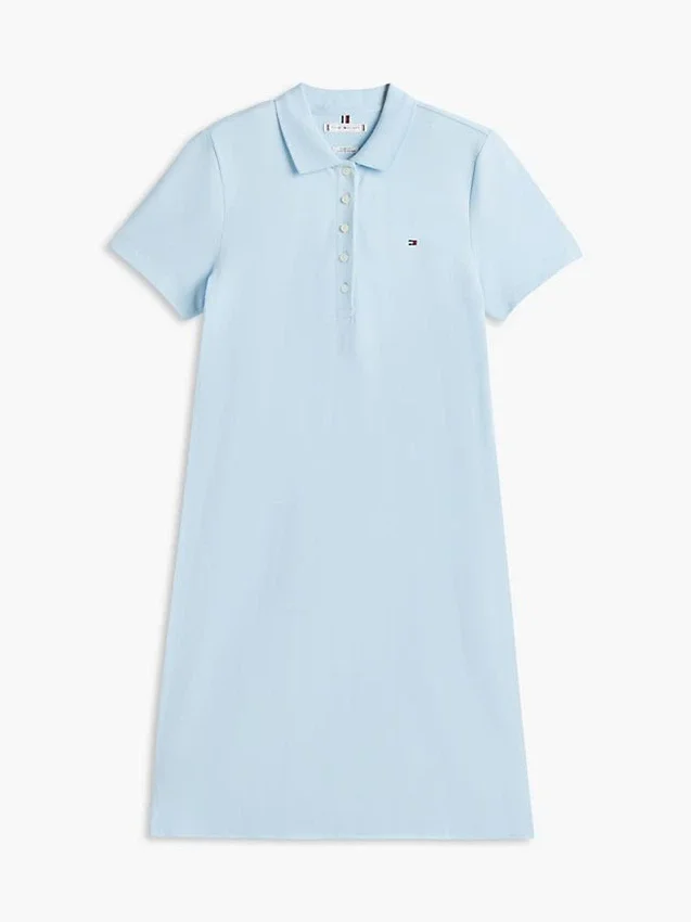 Vestido Polo em Algodão Elástico de Corte Clássico Vestido Polo em Algodão Elástico de Corte Clássico