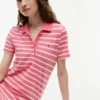 Vestido polo em piqué elástico às riscas Vestido polo em piqué elástico às riscas