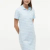 Vestido polo em piqué elástico às riscas Vestido polo em piqué elástico às riscas