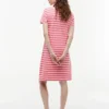 Vestido polo em piqué elástico às riscas Vestido polo em piqué elástico às riscas
