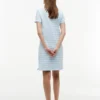 Vestido polo em piqué elástico às riscas Vestido polo em piqué elástico às riscas