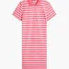 Vestido polo em piqué elástico às riscas Vestido polo em piqué elástico às riscas